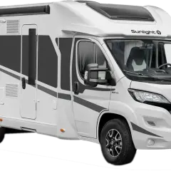 Biały kamper Sunlight T68 Adventure Edition, idealny kamper na 5 osób, gotowy na przygodę.